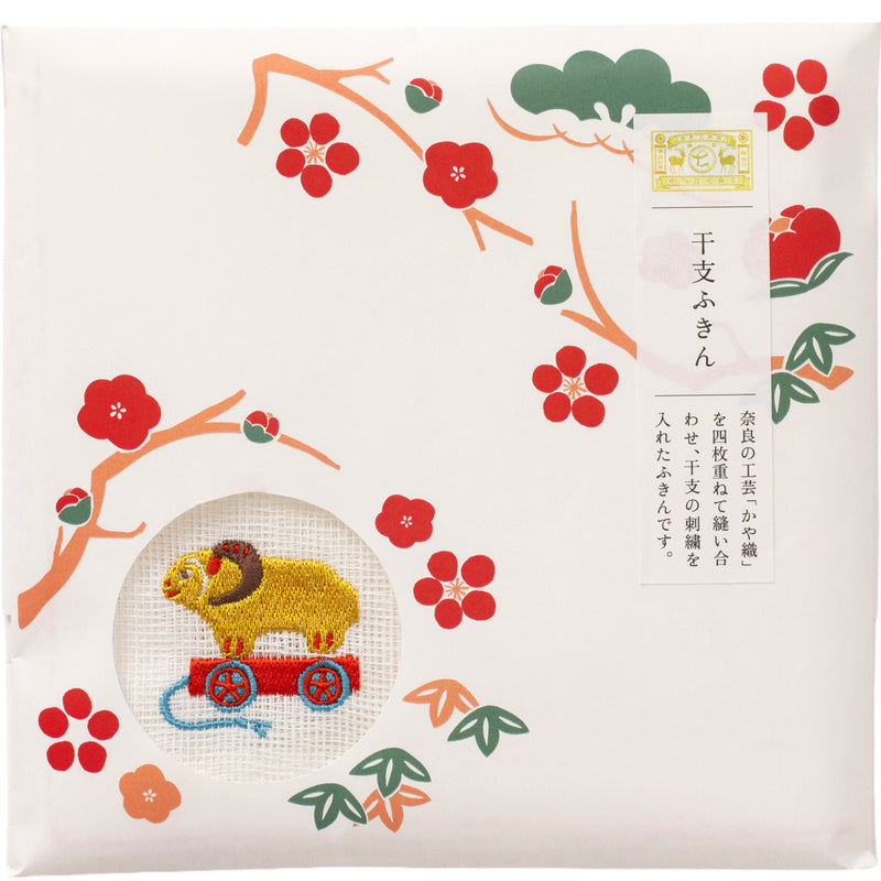 【2027 Chinese Zodiac Limited Edition】 Nakagawa Masashichi Shoten Red and White Fuki-n Mi (Sheep) 100% Cotton 29×29cm [1401-0165] Mosquito Net Fuki-n Mosquito Net Fabric Nara Craft Brand