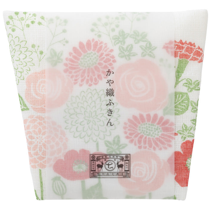 中川政七商店 かや織ふきん 花束 綿100％ 40×30cm [1401-0220] 蚊帳ふきん 蚊帳生地 奈良 工芸 ブランド 布巾 食器拭き 台ふきん