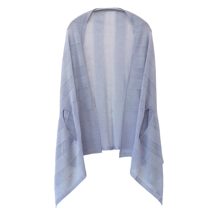 mino nico stole poncho cool summer hemp see-through monochromatic border ladies [162-04-05] Niigata Prefecture Gosen City Gosen Knit Brand