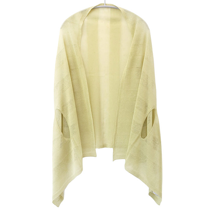 mino nico stole poncho cool summer hemp see-through monochromatic border ladies [162-04-05] Niigata Prefecture Gosen City Gosen Knit Brand