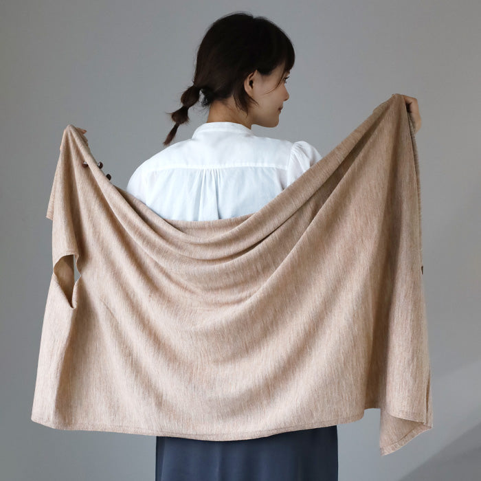 SAIFUKU mino nico Stole Poncho with Autumn Nuts, Merino Wool Jersey [183-05-05] 