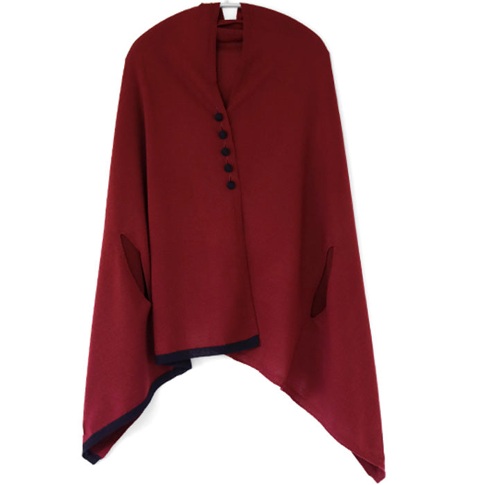 SAIFUKU mino nico Stole Poncho with Autumn Nuts, Merino Wool Jersey [183-05-05] 