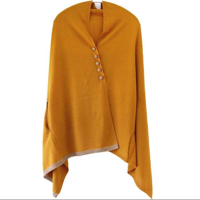 SAIFUKU mino nico Stole Poncho with Autumn Nuts, Merino Wool Jersey [183-05-05] 