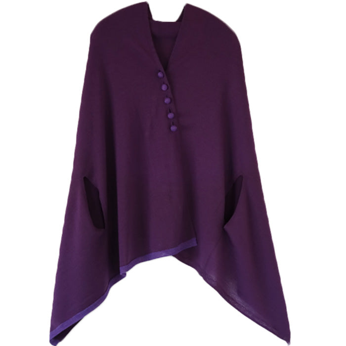 SAIFUKU mino nico Stole Poncho with Autumn Nuts, Merino Wool Jersey [183-05-05] 
