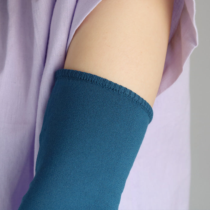 mino sode UV cut stretch arm cover [221-01-06] Long gloves loose thin silk cotton UV sunburn cooling protection 