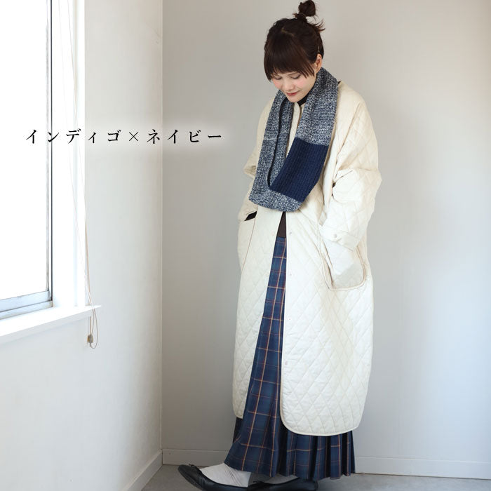 mino tsutsu snood wool puffy ridge knit [224-03-03] Women's Men's Knit Scarf Stole