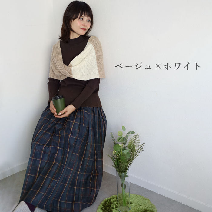 mino tsutsu snood wool puffy ridge knit [224-03-03] Women's Men's Knit Scarf Stole