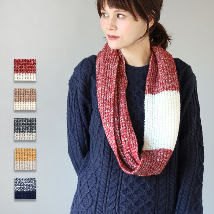 mino tsutsu snood wool puffy ridge knit [224-03-03] Women's Men's Knit Scarf Stole