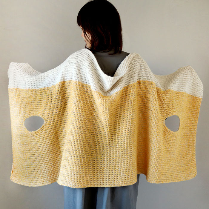 [Choose from 5 colors] mino nico wool stole poncho with fluffy ribbed knitting [224-03-05] 