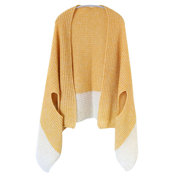 [Choose from 5 colors] mino nico wool stole poncho with fluffy ribbed knitting [224-03-05] 