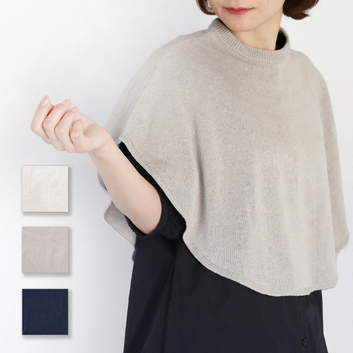 mino maru Poncho Cape Cotton Linen Women's Hand Washable [231-01-10] Niigata Prefecture Gosen City Gosen Knit Brand