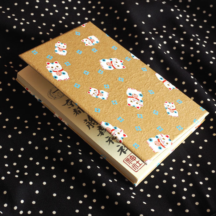 Kyoto Shogado Yuzen Shuin Book Lucky Cat [23231] Japanese Pattern Goshuin Book Large Size Bellows Type 