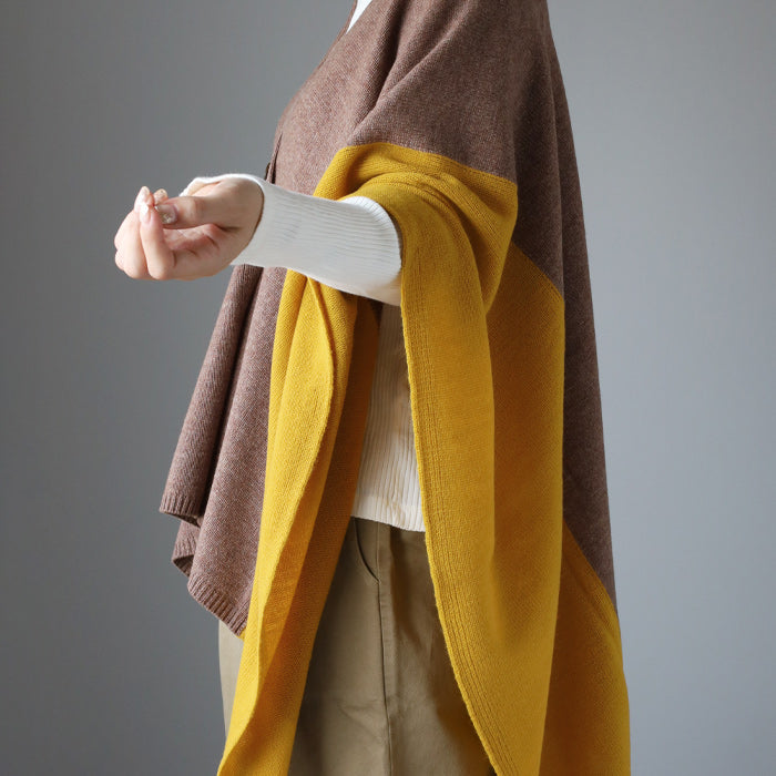 3色】SAIFUKU(サイフク)mino(ミノ) tate 羽織るポンチョ ツートン