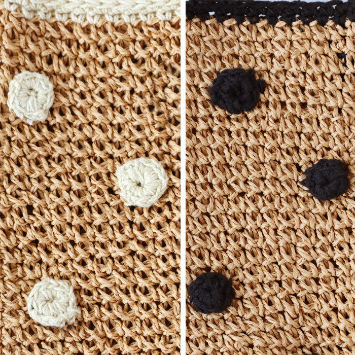 【2色】ENA KUAM (エナクアム) ドットラウンドチェロ かごトートバッグ [23SKU001]