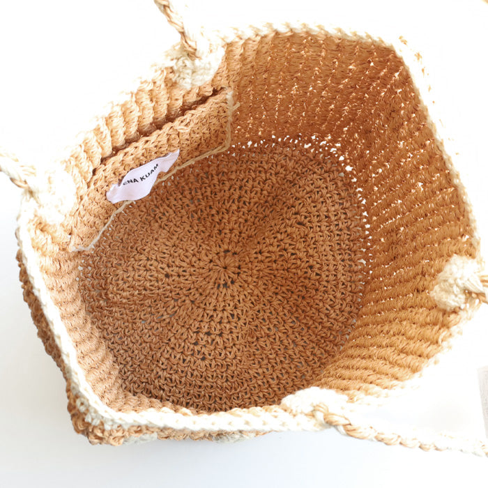 【2色】ENA KUAM (エナクアム) ドットラウンドチェロ かごトートバッグ [23SKU001]