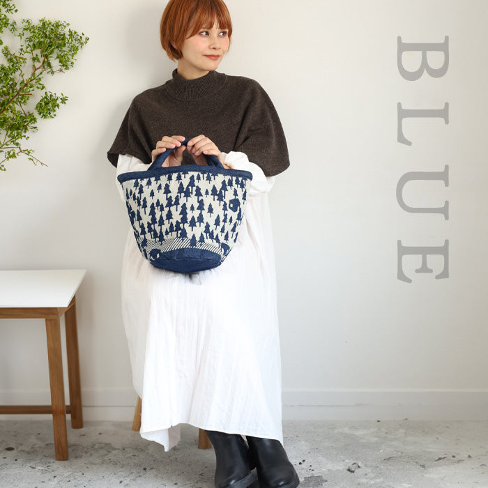 [2 colors] ENA KUAM Hand-dyed Denim Tree Bag [24AKU004] Nepal Handmade Fairtrade Brand