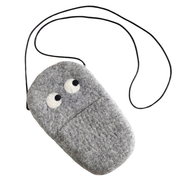 [4 colors] ENA KUAM Wool Felt Kyorokyoro Mobile Shoulder Bag [24AKU010] Nepal Handmade Fair Trade Brand 