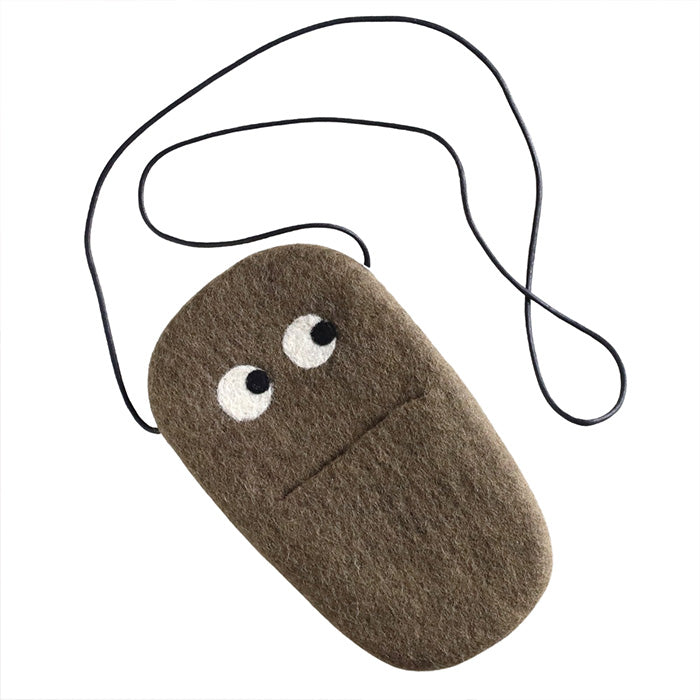 [4 colors] ENA KUAM Wool Felt Kyorokyoro Mobile Shoulder Bag [24AKU010] Nepal Handmade Fair Trade Brand 