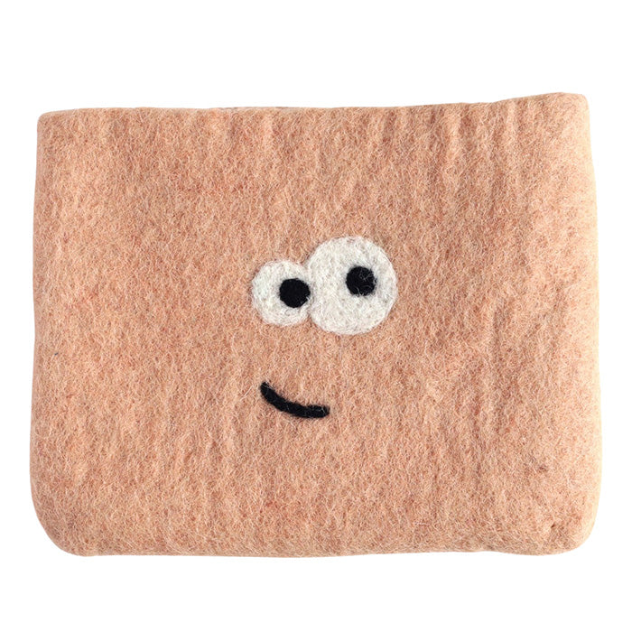 [5 colors] ENA KUAM Wool Felt Kyorokyoro Pouch [24AKU011] Nepal Handmade Fair Trade Brand