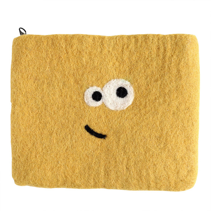 [5 colors] ENA KUAM Wool Felt Kyorokyoro Pouch [24AKU011] Nepal Handmade Fair Trade Brand