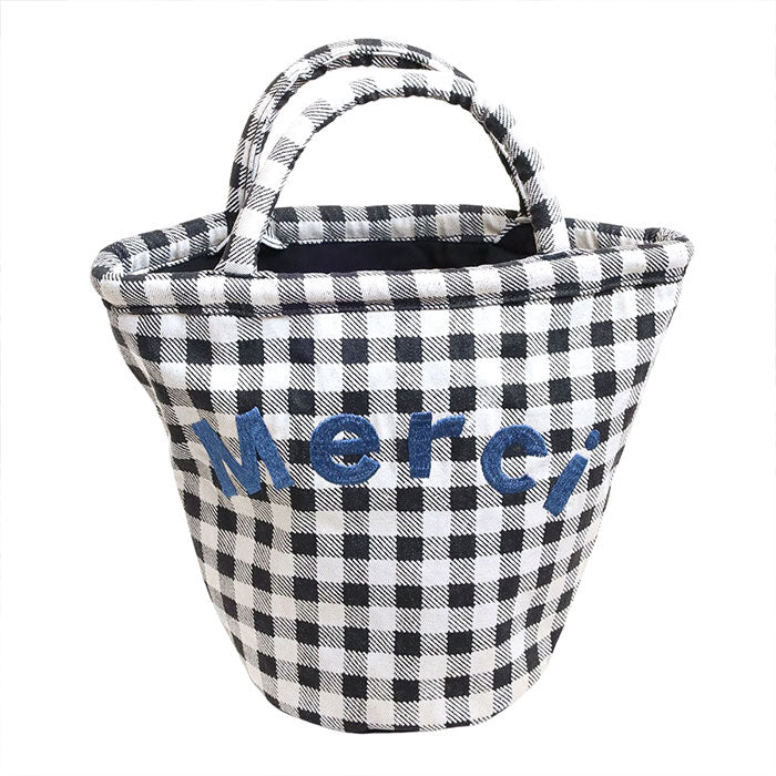 【2色】ENA KUAM (エナクアム) 手抜染デニム メルシーバッグ [24SKU001] トートバッグ ハンドバッグ ハンドメイド