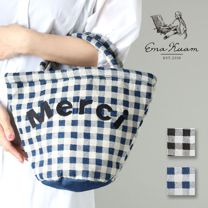[2 colors] ENA KUAM hand-dyed denim Merci bag [24SKU001] Tote bag, handbag, handmade