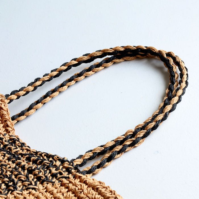 [2 colors] ENA KUAM Paper Yarn Basket Bag Block Check Tote [24SKU006] Women's Shoulder Bag, Handbag, A4, Spring/Summer