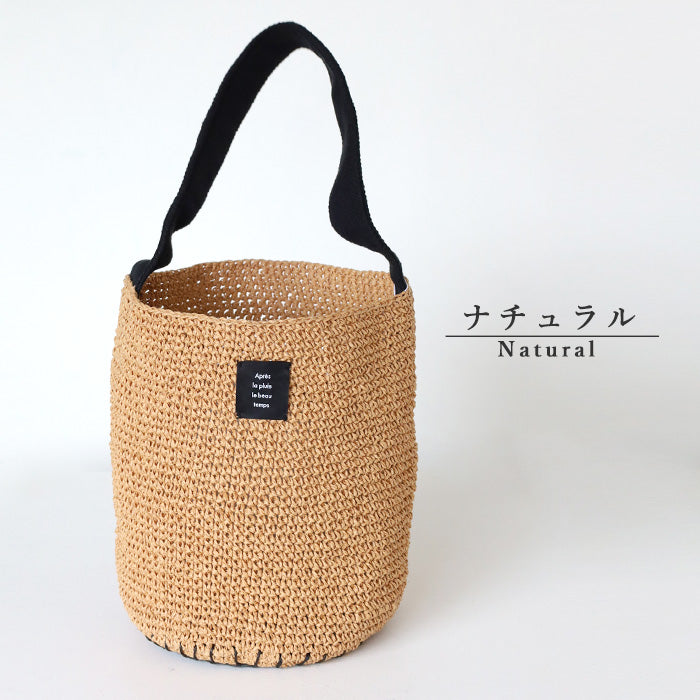 [3 colors] ENA KUAM Paper Yarn Basket Bag Cylinder Bag [24SKU007] Women's Tote Handbag Shoulder Bag Handmade 