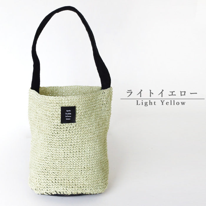[3 colors] ENA KUAM Paper Yarn Basket Bag Cylinder Bag [24SKU007] Women's Tote Handbag Shoulder Bag Handmade 