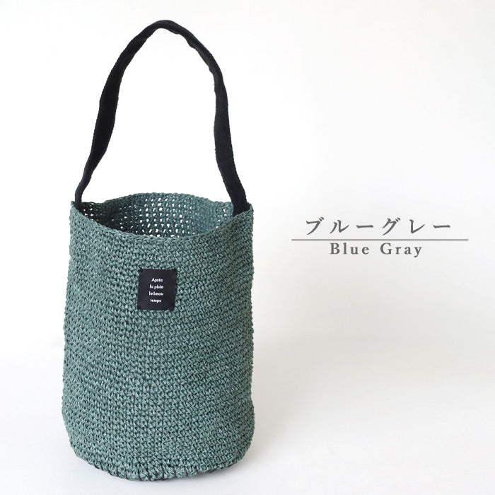 [3 colors] ENA KUAM Paper Yarn Basket Bag Cylinder Bag [24SKU007] Women's Tote Handbag Shoulder Bag Handmade 