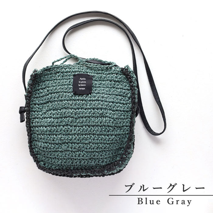 【3色】ENA KUAM (エナクアム) ペーパーヤーン かごバッグ mini ショルダー バッグ [24SKU008] レディース 夏 サコッシュ ポシェット 小さい カバン