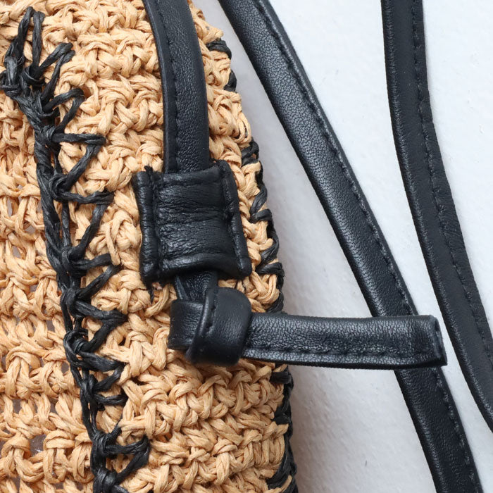 【3色】ENA KUAM (エナクアム) ペーパーヤーン かごバッグ mini ショルダー バッグ [24SKU008] レディース 夏 サコッシュ ポシェット 小さい カバン