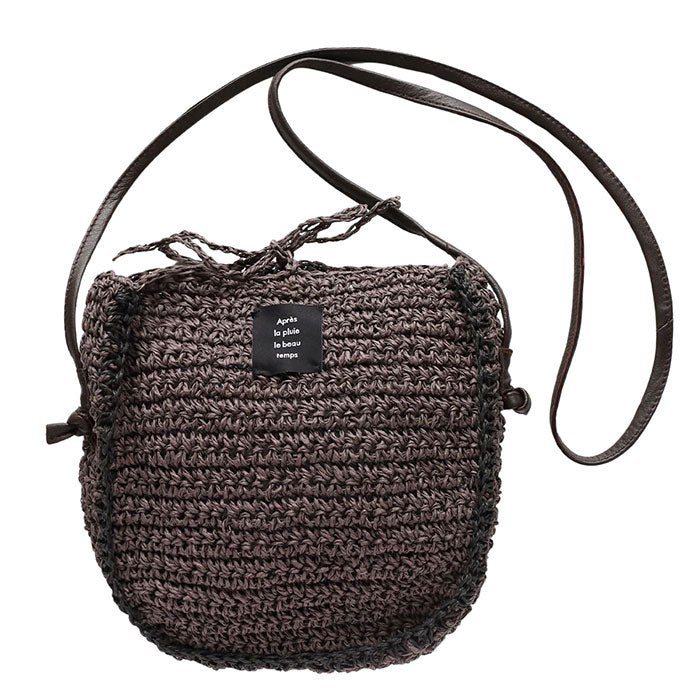 【3色】ENA KUAM (エナクアム) ペーパーヤーン かごバッグ mini ショルダー バッグ [24SKU008] レディース 夏 サコッシュ ポシェット 小さい カバン