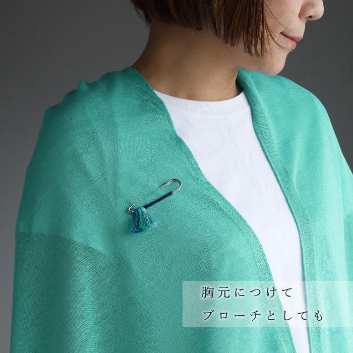 SAIFUKU mino hemp The mountain ridges blowing through the summer breeze of snow country Niigata Knit pin [252-02-09] Women's Men's Niigata Prefecture Gosen City Brand Anti-slip Stole Fastening