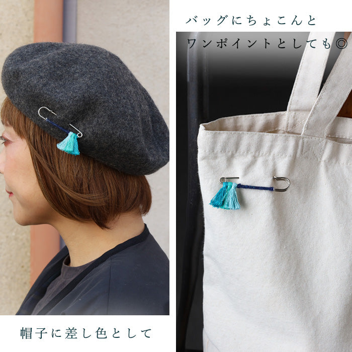 SAIFUKU mino hemp The mountain ridges blowing through the summer breeze of snow country Niigata Knit pin [252-02-09] Women's Men's Niigata Prefecture Gosen City Brand Anti-slip Stole Fastening