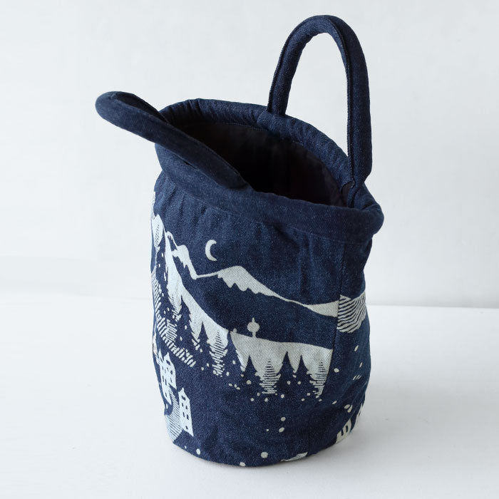 ENA KUAM Snow Mountain Denim Hand-Dyed Bag (25AKU203) - Handmade in Nepal, Fair Trade Brand (2 Colors) 