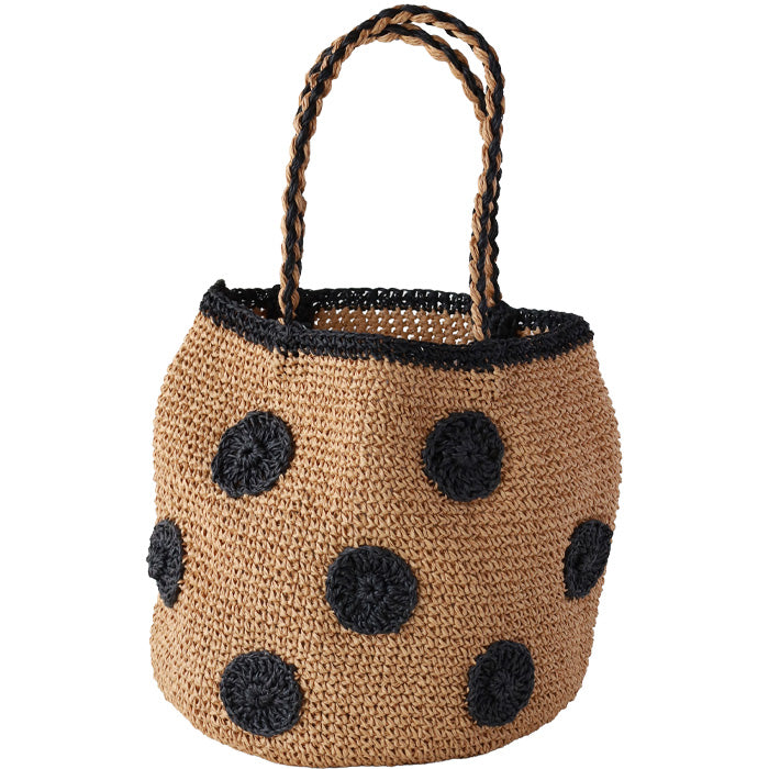 【3色】ENA KUAM (エナクアム) ドットラウンドチェロ セカンド かごバッグ レディース [25SKU001] ネパール ハンドメイド フェアトレード ブランド