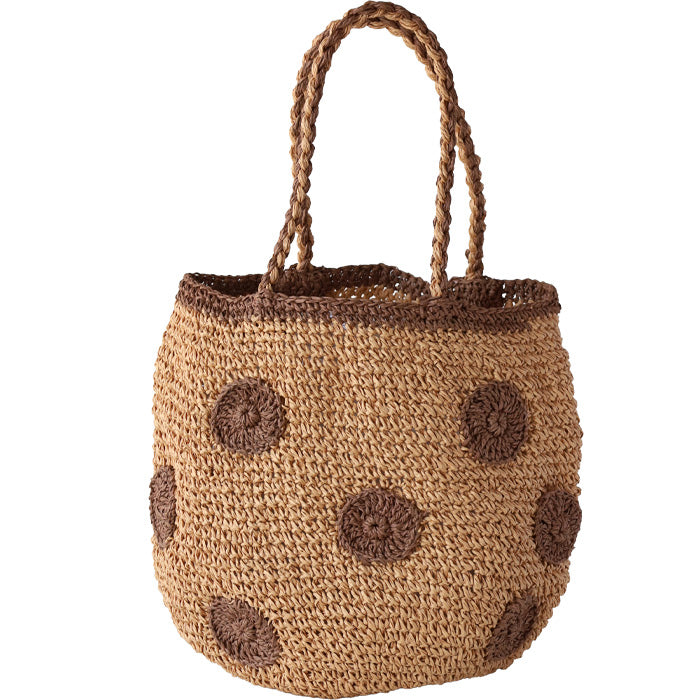 【3色】ENA KUAM (エナクアム) ドットラウンドチェロ セカンド かごバッグ レディース [25SKU001] ネパール ハンドメイド フェアトレード ブランド