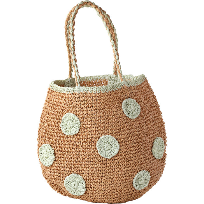 【3色】ENA KUAM (エナクアム) ドットラウンドチェロ セカンド かごバッグ レディース [25SKU001] ネパール ハンドメイド フェアトレード ブランド