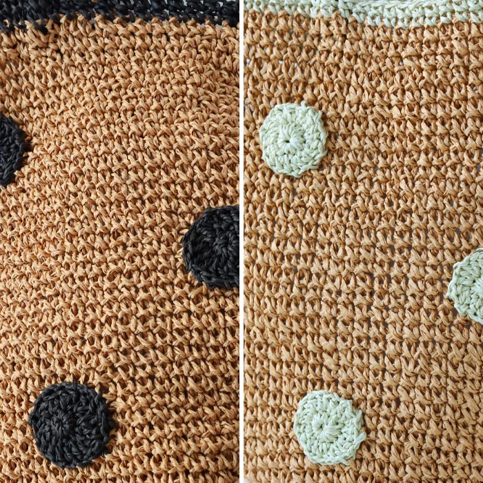 [2 colors] ENA KUAM Dot Round Cello Basket Tote Bag [23SKU001]