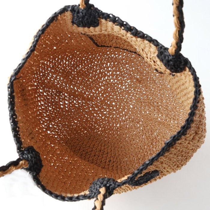 [2 colors] ENA KUAM Dot Round Cello Basket Tote Bag [23SKU001]