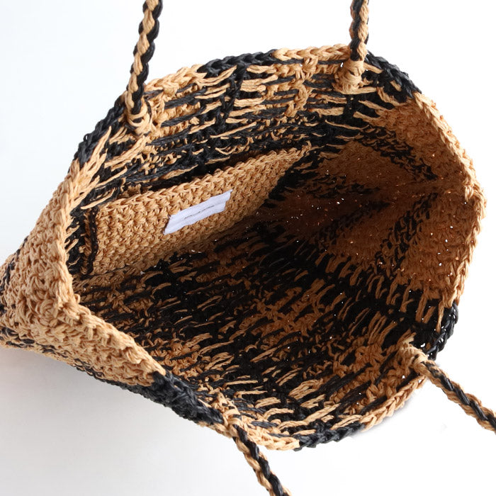 【2色】ENA KUAM (エナクアム) ペーパーヤーン チェック トート レディース [25SKU002] ネパール ハンドメイド フェアトレード ブランド