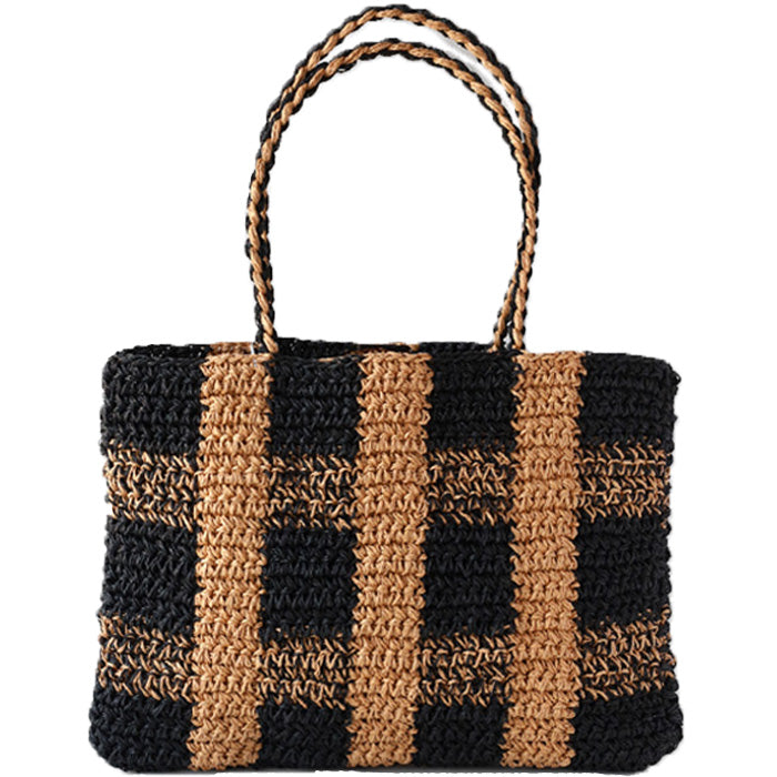 【2色】ENA KUAM (エナクアム) ペーパーヤーン チェック トート レディース [25SKU002] ネパール ハンドメイド フェアトレード ブランド