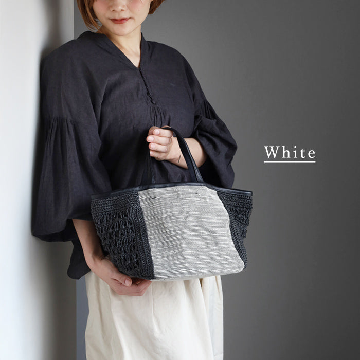 [2 colors] ENA KUAM Slab Side Openwork Tote Bag for Women [25SPKU383] Nepal Handmade Fair Trade 