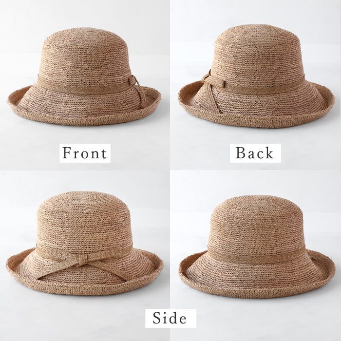 [2 colors] Okamoto Hats (Okamoto Hats) Raffia Soft Crochet Sailor Hat with Ribbon Women's Straw Hat 4S-001