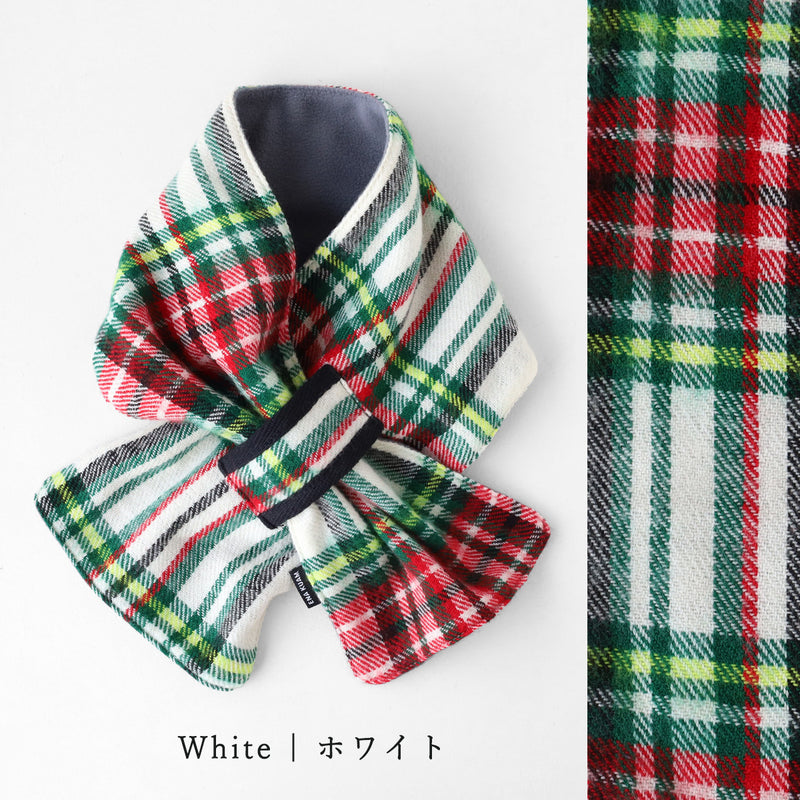 【3 Colors】ENA KUAM Check Short Scarf Insertable for Women [26AKU801] Nepal Handmade Fair Trade Brand