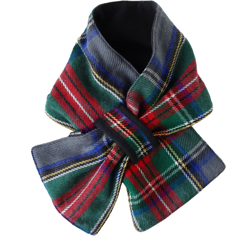 【3 Colors】ENA KUAM Check Short Scarf Insertable for Women [26AKU801] Nepal Handmade Fair Trade Brand