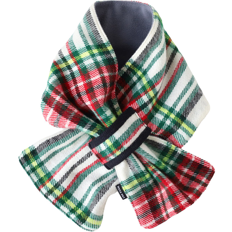 【3 Colors】ENA KUAM Check Short Scarf Insertable for Women [26AKU801] Nepal Handmade Fair Trade Brand