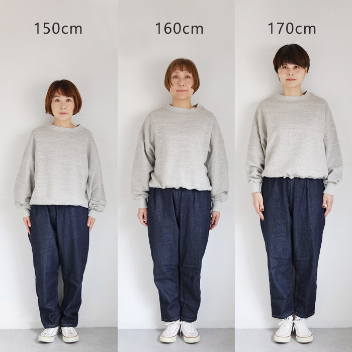 [4 colors] NARU FACTORY 8oz Uneven Denim Cozy Pants 100% Cotton Women's [637120] Minamide Meriyasu Bottoms Factory Brand