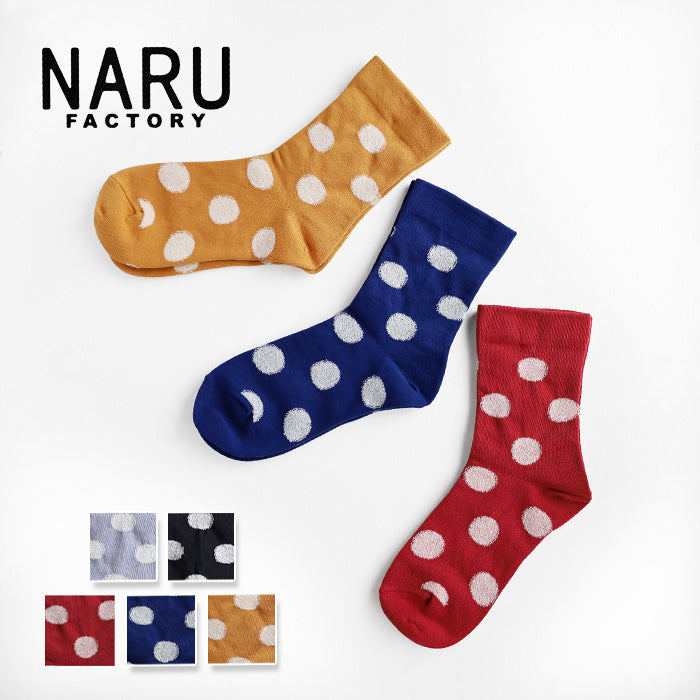[5 colors] NARU FACTORY Combed Cotton Dot Socks for Women [646500] Minamide Meriyasu Socks Factory Brand